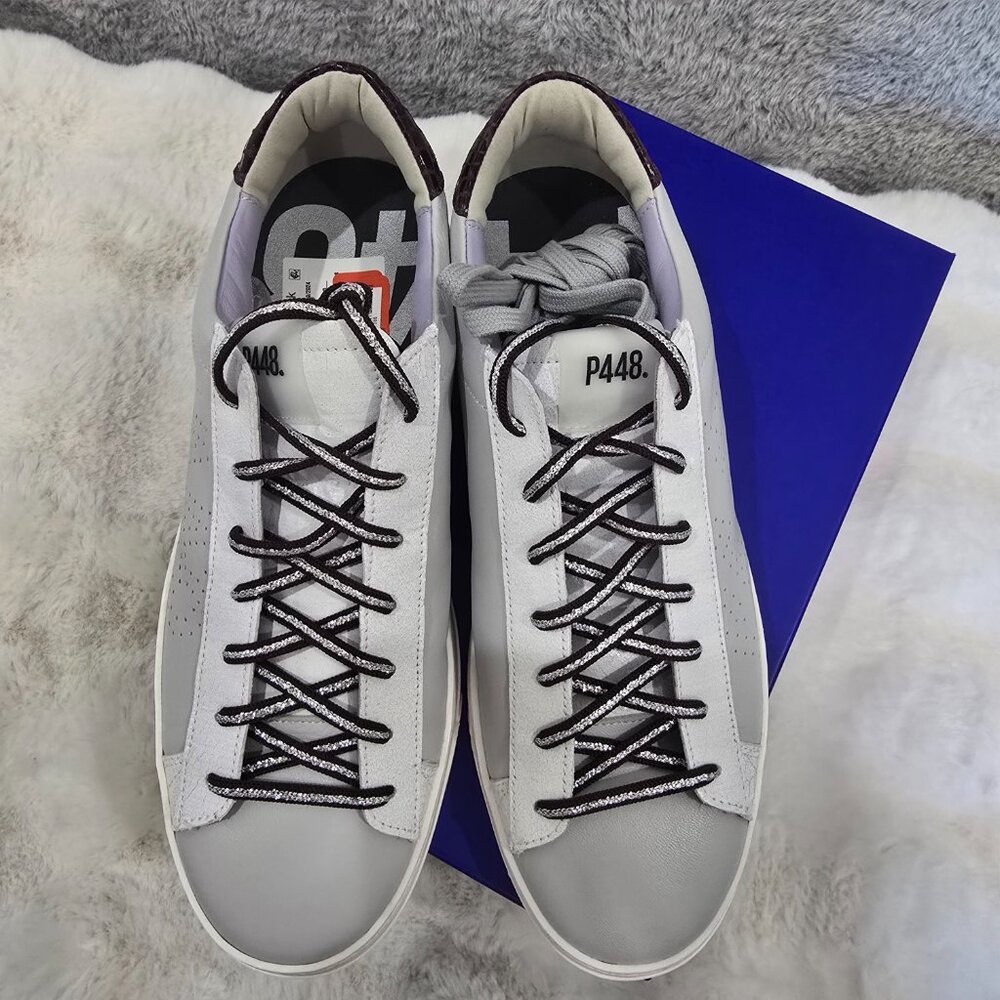 P448 Jack Perforated Sneaker Size 41 or US 10.5 Grey, Lilac Women's NEW NIB - Picture 10 of 12
